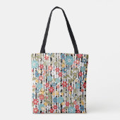 Retro, florale retro tote bag (Achterkant)