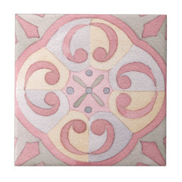 Retro florale waterverf patroon tegeltje