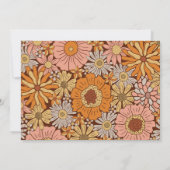 Retro Florals ANY AGE Invitation Kaart (Achterkant)
