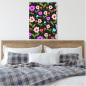 Retro Florals Canvas Afdruk (Insitu (Slaapkamer))