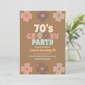 Retro Florals Groovy Bohemian Birthday Kaart (Staand voorkant)