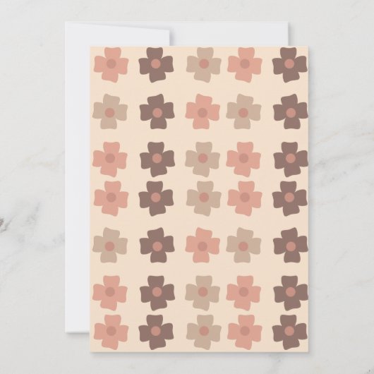 Retro Florals Groovy Bohemian Birthday Kaart (Achterkant)