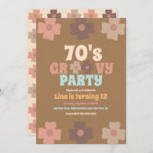 Retro Florals Groovy Bohemian Birthday Kaart (Voorkant / Achterkant)