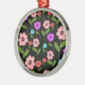 Retro Florals Metalen Ornament (Links)