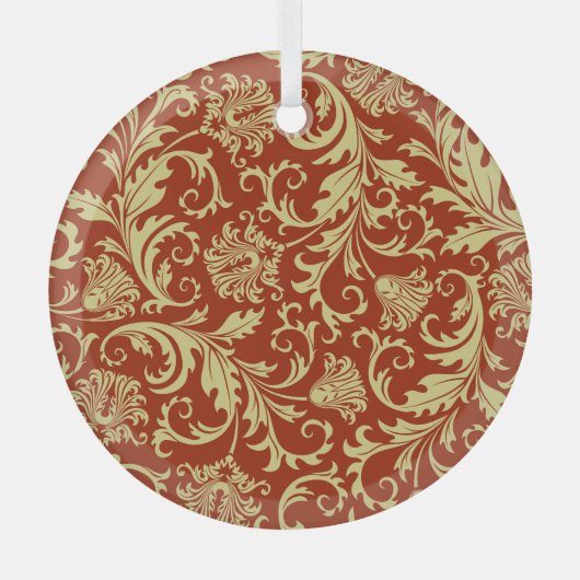 Retro florals: patroonachtergrond. glas ornament (Voorkant)