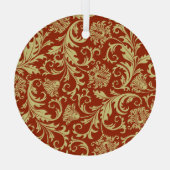 Retro florals: patroonachtergrond. glas ornament (Achterkant)