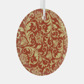 Retro florals: patroonachtergrond. glas ornament (Voorkant Rechts)