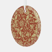 Retro florals: patroonachtergrond. glas ornament (Voorkant links)
