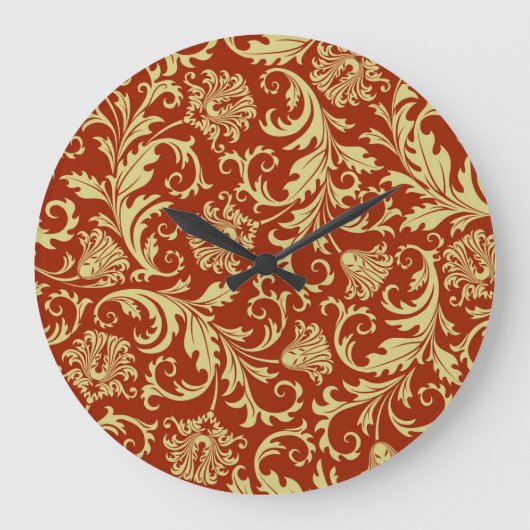 Retro florals: patroonachtergrond. grote klok (Voorkant)