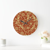 Retro florals: patroonachtergrond. grote klok (Huis)