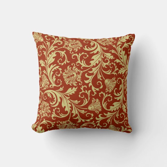 Retro florals:  patroonachtergrond. kussen (Voorkant)