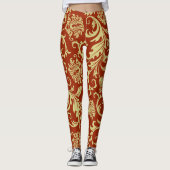 Retro florals:  patroonachtergrond. leggings (Voorkant)