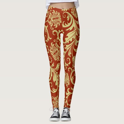 Retro florals:  patroonachtergrond. leggings (Voorkant)