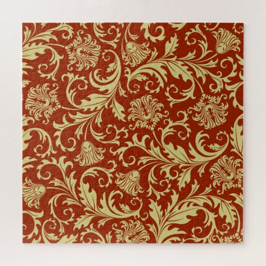 Retro florals:  patroonachtergrond. legpuzzel (Horizontaal)