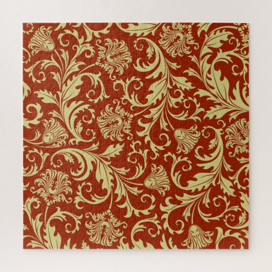 Retro florals: patroonachtergrond. legpuzzel (Verticaal)