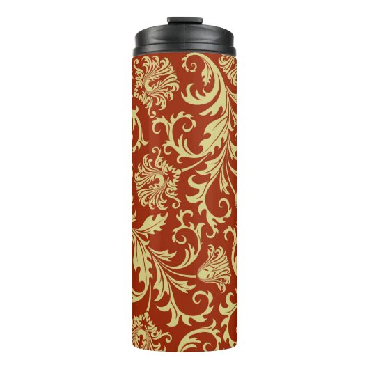 Retro florals: patroonachtergrond. thermosbeker (Voorkant)