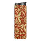 Retro florals: patroonachtergrond. thermosbeker (Gedraaid links)