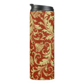 Retro florals: patroonachtergrond. thermosbeker (Geroteerd rechts)