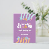 Retro Florals Way Two Groovy Birthday Briefkaart (Staand voorkant)