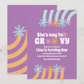 Retro Florals Way Two Groovy Birthday Kaart (Voorkant / Achterkant)