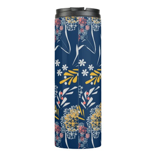 Retro, floreel patroon thermosbeker (Achterkant)