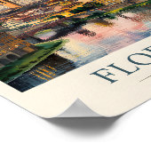 Retro Florence Duomo Cathedral Skyline Watercolor Poster (Hoek)