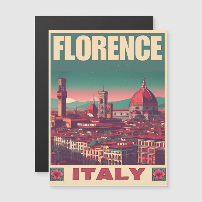 Retro Florence, Firenze Italië reisgeschenken (Voorkant / Achterkant)