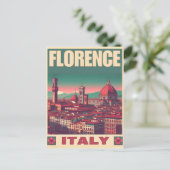 Retro Florence, Firenze Italië reisgeschenken Briefkaart (Staand voorkant)