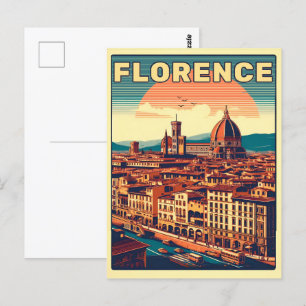 Retro Florence, Firenze Italië reisgeschenken Briefkaart
