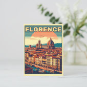 Retro Florence, Firenze Italië reisgeschenken Briefkaart (Staand voorkant)