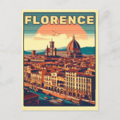 Retro Florence, Firenze Italië reisgeschenken Briefkaart (Voorkant)