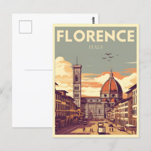 Retro Florence, Firenze Italië reisgeschenken Briefkaart
