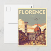 Retro Florence, Firenze Italië reisgeschenken Briefkaart (Voorkant / Achterkant)