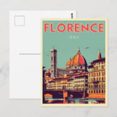 Retro Florence, Firenze Italië reisgeschenken Briefkaart (Voorkant / Achterkant)