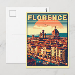 Retro Florence, firenze italy reis cadeaus Briefkaart