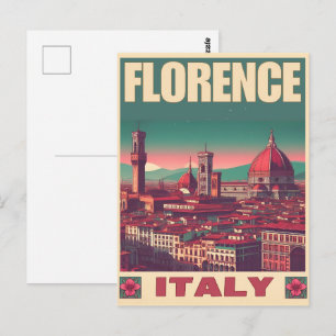 Retro Florence, reisgeschenken firenze italië Briefkaart