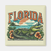 Retro Florida Alligator Magneet (Voorkant)