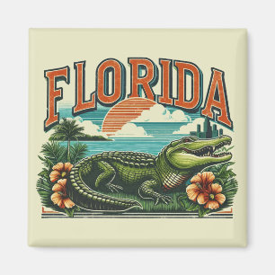 Retro Florida Alligator Magneet