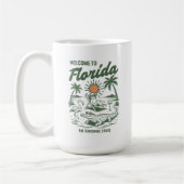 Retro Florida Alligator Palmbomen Zonsondergang Koffiemok (Links)