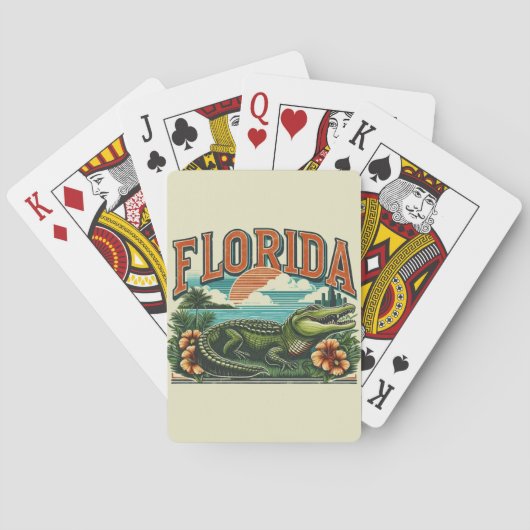 Retro Florida Alligator Pokerkaarten (Achterkant)
