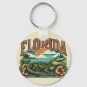 Retro Florida Alligator Sleutelhanger (Voorkant)