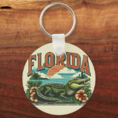Retro Florida Alligator Sleutelhanger (Achterkant)
