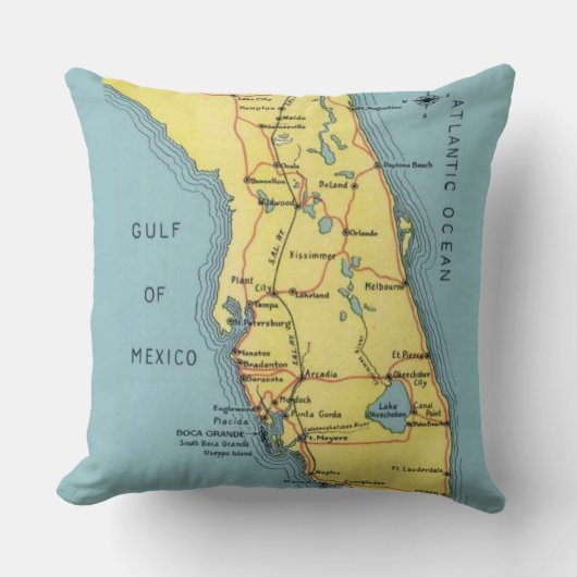 Retro Florida ansichtkaart kaartkussen Kussen (Voorkant)
