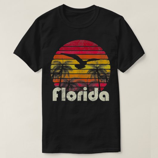  Retro Florida Beach Sun 70s 80s Style Gift T-shirt (Design voorkant)