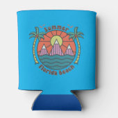 Retro Florida Beach Sunset Blikjeskoeler (Achterkant)