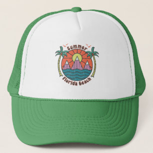 Retro Florida Beach Sunset Trucker Pet