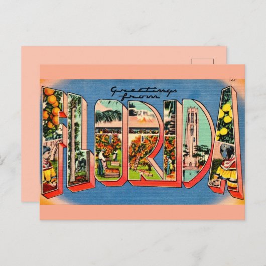 Retro Florida Briefkaart (Voorkant / Achterkant)