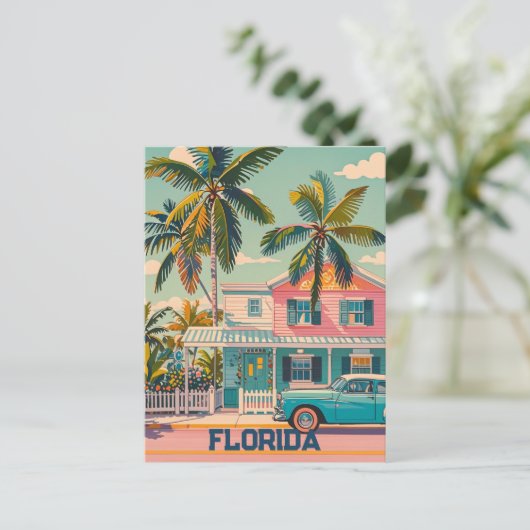  retro florida briefkaart (Staand voorkant)