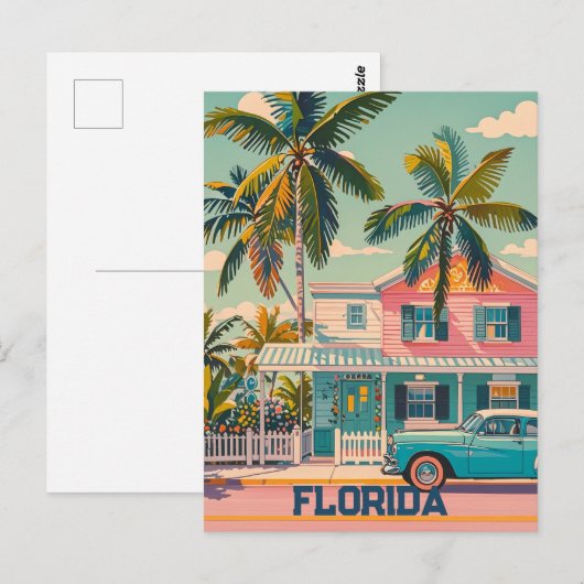  retro florida briefkaart (Voorkant / Achterkant)