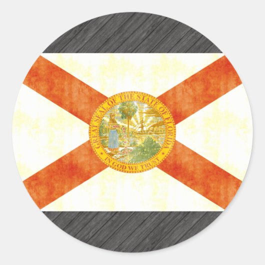 Retro  Florida Flag Ronde Sticker (Voorkant)